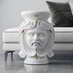 Pouf a Testa h 60 white and Gold maschio