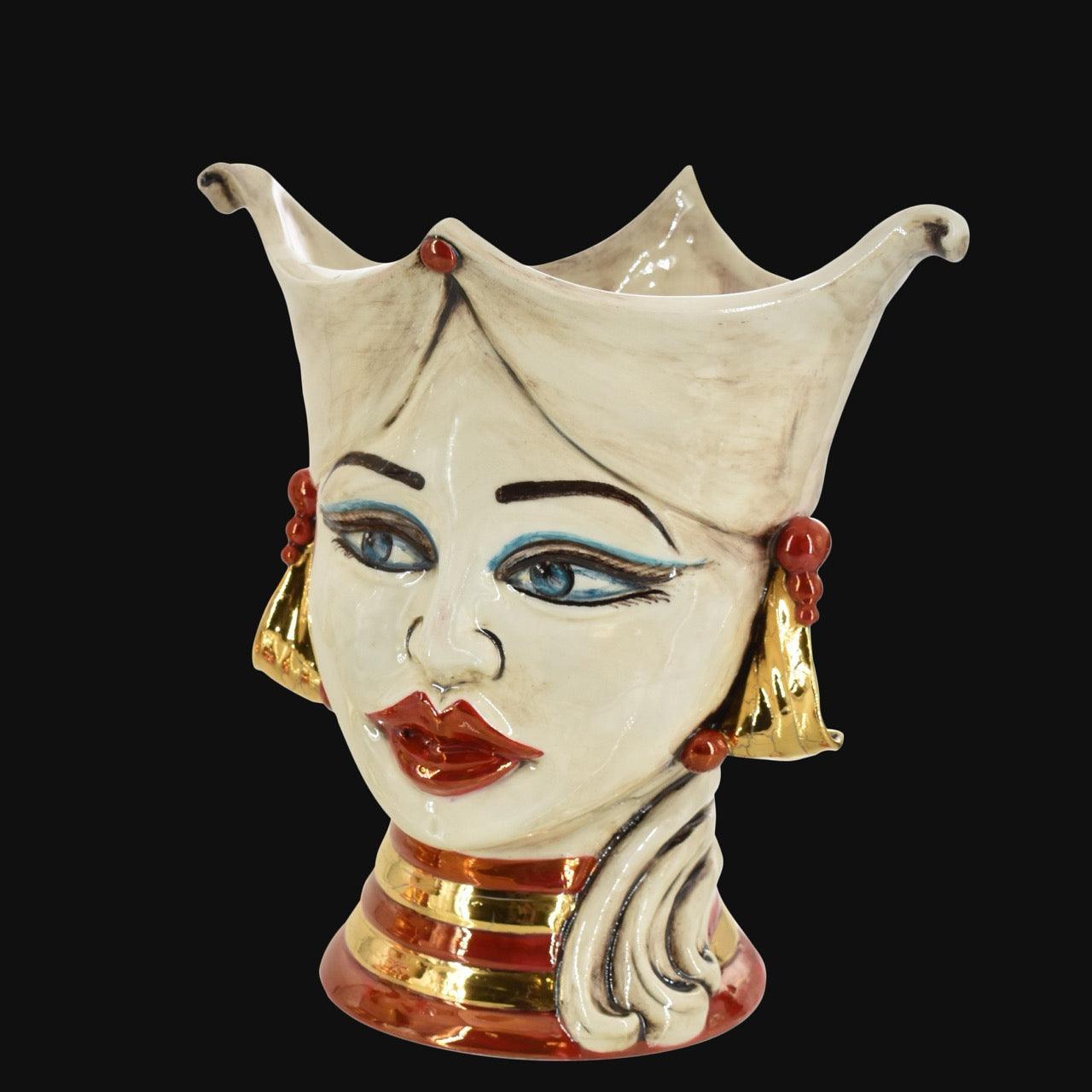 testa-di-moro-aisha-25-cm-madreperla-oro-e-lustri-viso-di-donna-in-ceramica-ceramiche-di-caltagirone-sofia-1 - Moorish Head