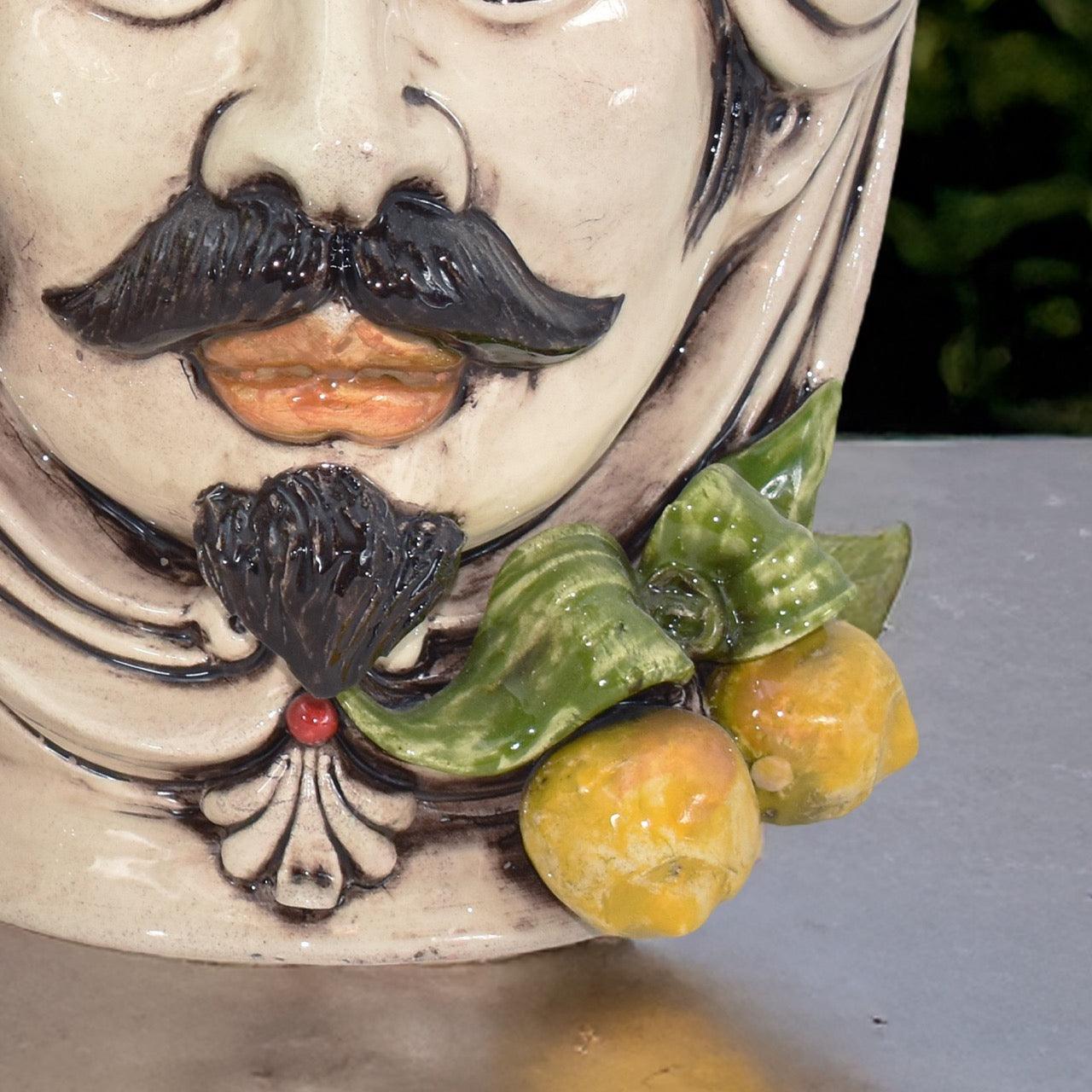 testa-h-25-con-limoni-siciliani-gialli-in-madreperla-uomo-ceramiche-di-caltagirone-sofia-3 - Moorish Head