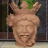 Ceramic Head with lemons h 40 terracotta male  - 3