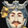 Sicilian ceramic "Moor's head" with sicilian lemons from Caltagirone  - 2