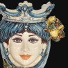 Sicilian ceramic "Moor's head" with sicilian lemons from Caltagirone  - 2