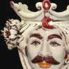 Ceramic Head with pomegranates h 25 ivory line male - Sofia Ceramic  - 2