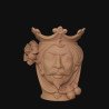 Ceramic Head with lemons h 25 terracotta male  - 1