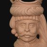 Ceramic head h 20 terracotta female  - 2