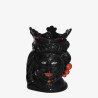 Vase Head h 20 cm w/red beads black line female  - 1