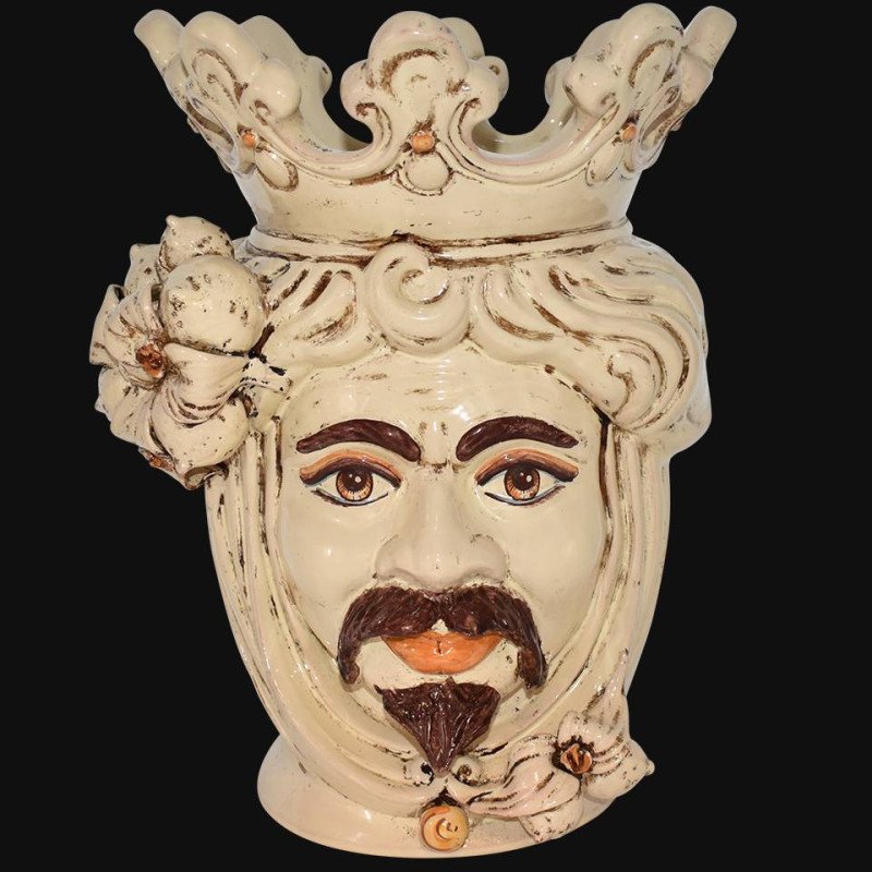 Ceramic Head with lemons h 40 Ivory Line male - Sofia Ceramic  - 1