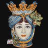 Ceramic Head with figs h 40 blu/orange female  - 1