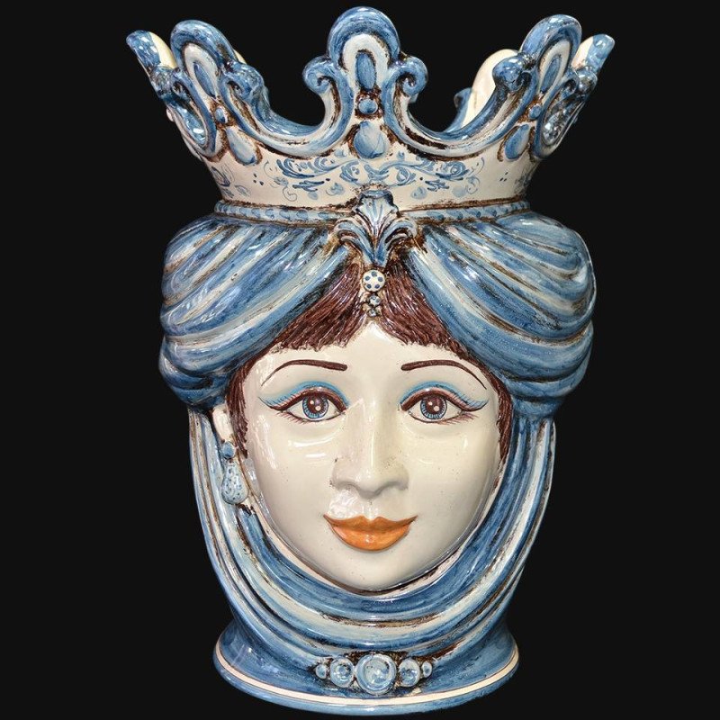 Sicilian ceramic "Moor's head" with pomegranates from Caltagirone.  - 1