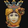 Ceramic Head with pomegranate h 40 yellow/orange female  - 1