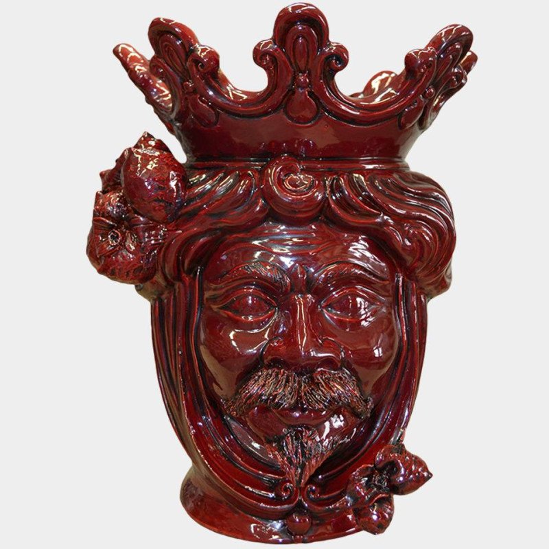 Ceramic Head with lemons h 40 bordeaux male  - 1