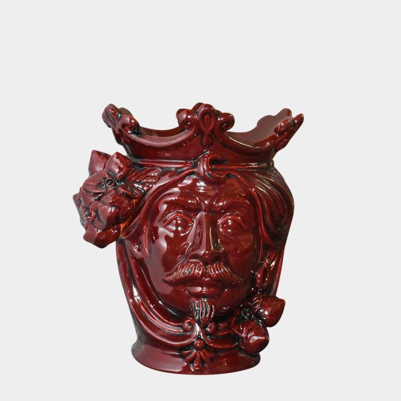 Ceramic Head with lemons h 25 bordeaux male  - 1