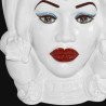 Head vase h 40 turban white line w/ expression female  - 2