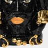 Sicilian "Moor's head" vase h 40 turban black and gold male  - 2