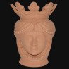 Terracotta head vase h 40 female in ceramic of Caltagirone  - 1