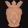 Terracotta head vase h 40 male with breads  - 1