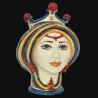 Testa h 30 in blu e arancio donna - Modern Moorish heads Sofia Ceramiche  - 1