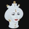 Moorish modern head h 30 cm white and gold woman  - 1