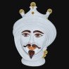 Testa h 30 White and Gold uomo - Modern Moorish heads Sofia Ceramiche  - 1