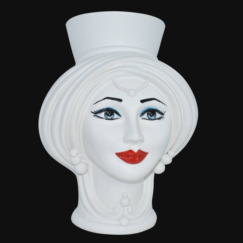 Testa h 30 Matt White donna - Modern Moorish heads Sofia Ceramiche  - 1