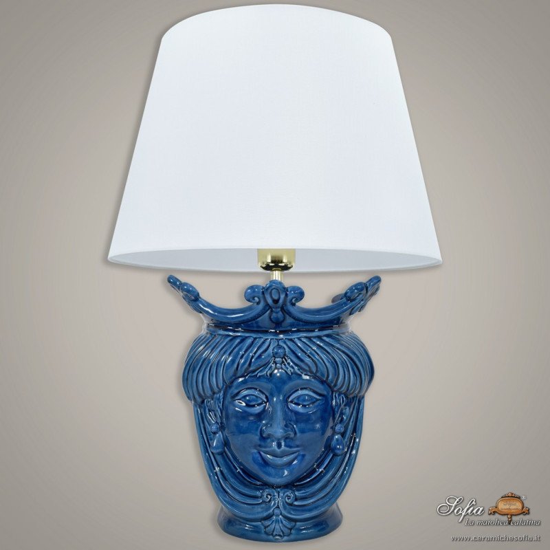 Modern Sicilian ceramic lamp "Moor's head" from Caltagirone.  - 1