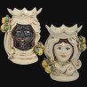 Pair of moor's heads h 15 cm in caltagirone ceramic  - 1