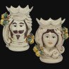 Pair of moor's heads h 15 cm in caltagirone ceramic  - 1