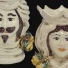 Pair of moor's heads h 15 cm in caltagirone ceramic  - 2