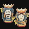 Pair of moor's heads h 15 cm in caltagirone ceramic  - 1