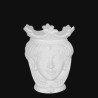 Ceramic Head with small pearls h 25 white line female - Modern Moorish heads Sofia Ceramiche  - 1