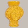 Testa h 30 Yellow donna - Modern Moorish heads Sofia Ceramiche  - 1