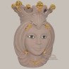 Ceramic moor's Head h 38 matt dove - Modern Moorish heads Sofia Ceramiche  - 1