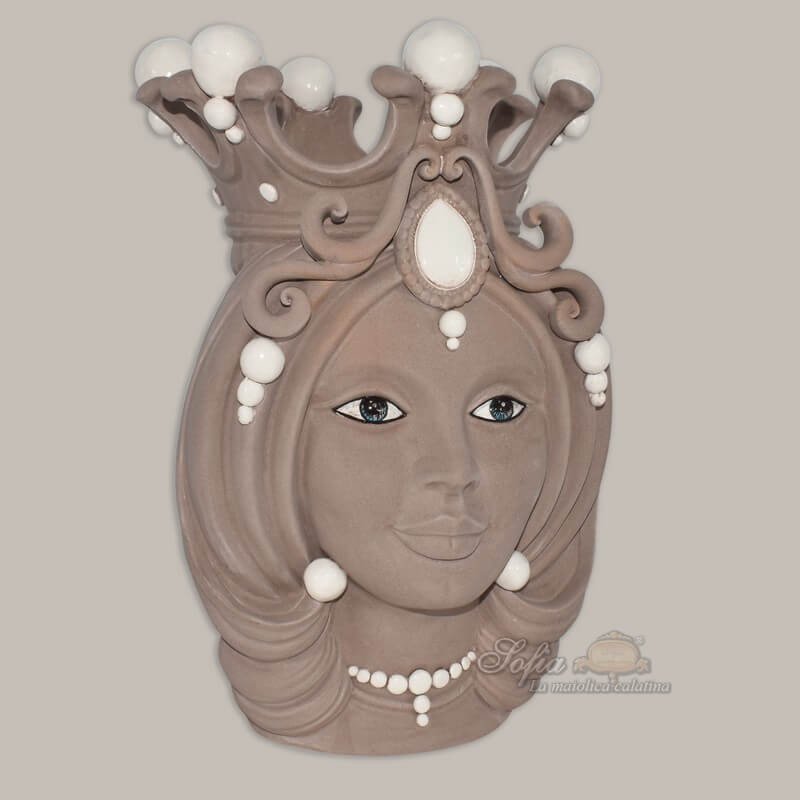 Ceramic moor's Head h 38 matt  - Modern Moorish heads Sofia Ceramiche  - 1