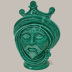 Testa h 30 Integral Green maschio - Modern Moorish heads Sofia Ceramiche  - 1