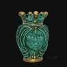 Moorish head h 25 Emerald and Gold woman - Modern Moorish heads Sofia Ceramiche  - 1