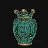 Moorish head h 25 Emerald and Gold man - Modern Moorish heads Sofia Ceramiche  - 1