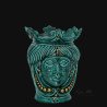 Moorish head h 25 Emerald and Gold woman - Modern Moorish heads Sofia Ceramiche  - 1