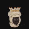 Ceramic Male Tuareg Head | Mother of Pearl, Gold & Lusters 20cm  - 3