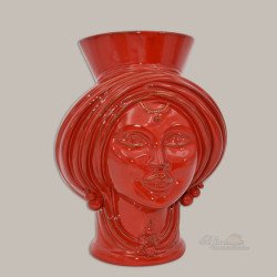 Testa h 30 Integral Red donna - Modern Moorish heads Sofia Ceramiche  - 1