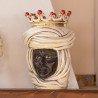 Ceramic Male Tuareg Head | Mother of Pearl, Gold & Lusters 20cm  - 1