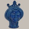 Testa h 30 Integral Blue donna - Modern Moorish heads Sofia Ceramiche  - 3