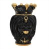 Moorish head h 25 Black and Gold woman - Modern Moorish heads Sofia Ceramiche  - 1