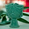 Ceramic Female Head Caltagirone | Zahira Emerald Green 30cm  - 2