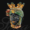 Ceramic Head with pomegranate h 40 green/orange male  - 5