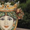 Ceramic Head with pomegranate h 25 green/orange female  - 2