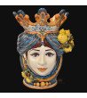 Ceramic Head with lemons h 40 blu/orange female - Moorish Head | Si...