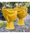 Ceramic Male Head Caltagirone | Zahira Mustard Yellow 30cm - Mooris...