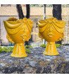 Ceramic Female Head Caltagirone | Zahira Mustard Yellow 30cm - Moor...