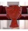 Testa Donna Ceramica Caltagirone | Zahira Rosso Fuoco 30cm | Teste ...