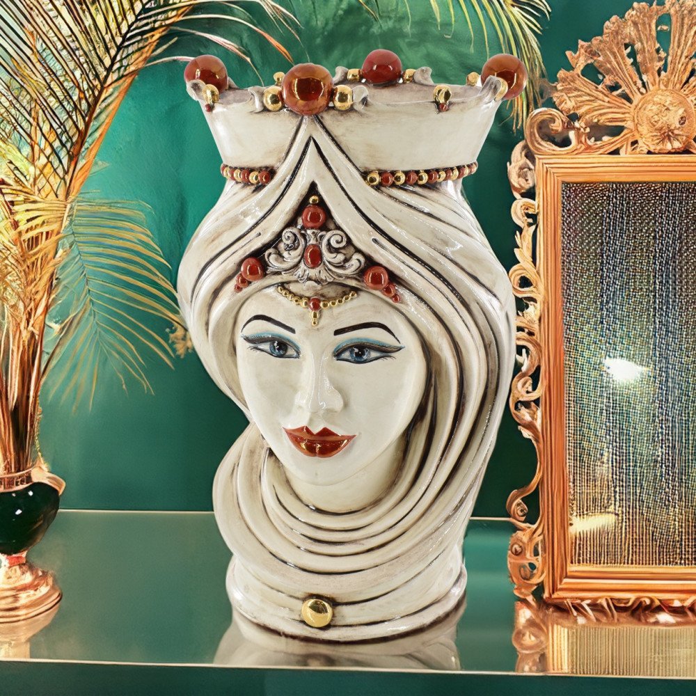 Modern Sicilian ceramic "Moor's head" from Caltagirone - Moorish He...